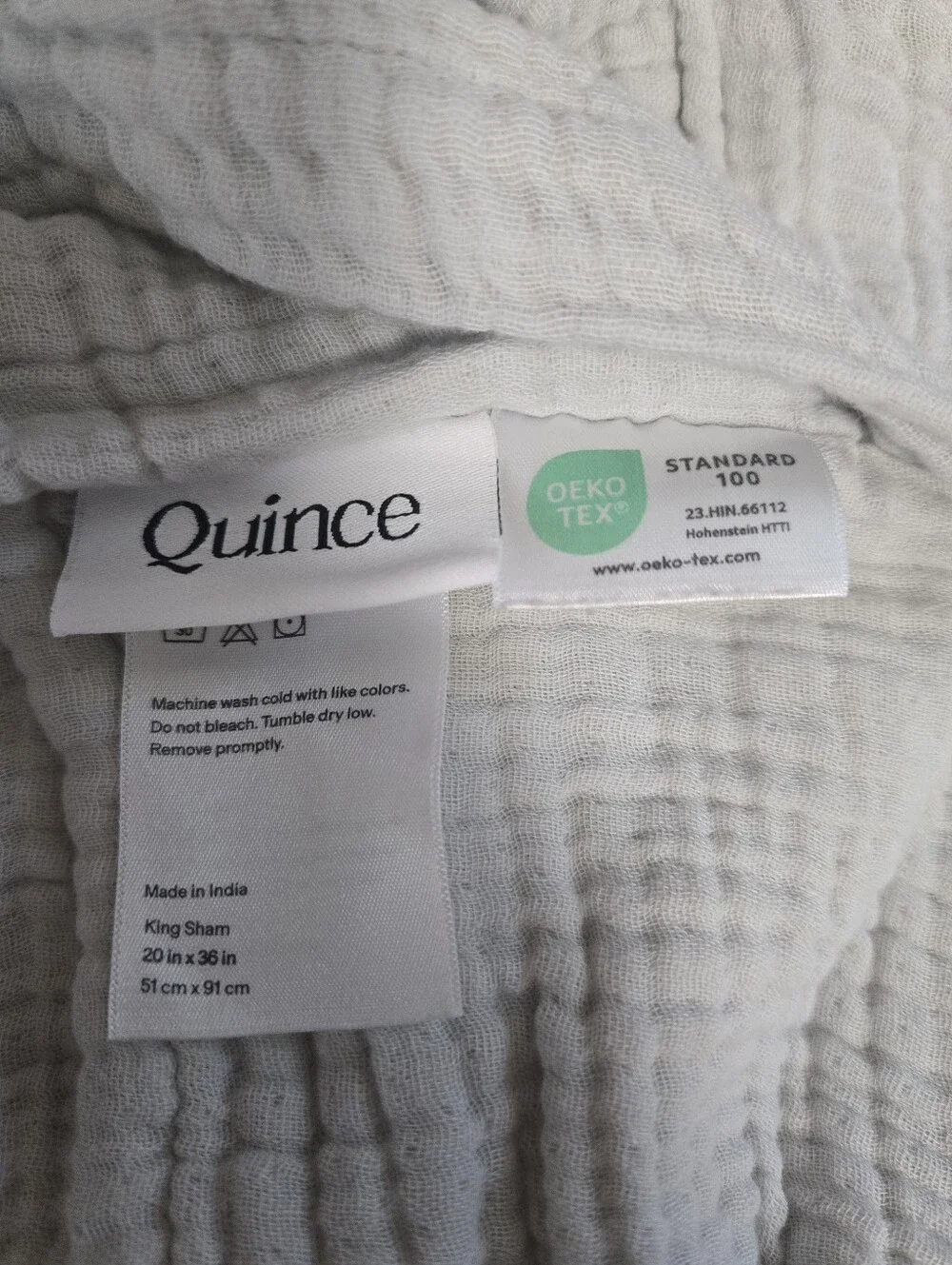NWT Quince Organic Cotton Gauze Duvet Cover Set King & Shams Grey Quiet Luxury